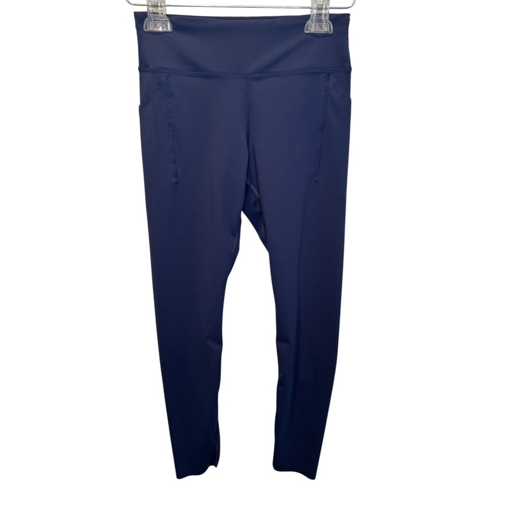 Rabbit Womens Navy Blue Running Leggings Pocket Athletic Tights XS Stretch